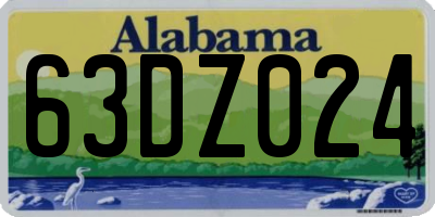AL license plate 63DZ024