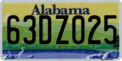AL license plate 63DZ025