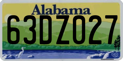 AL license plate 63DZ027