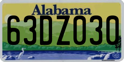 AL license plate 63DZ030