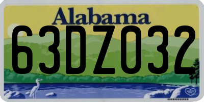 AL license plate 63DZ032