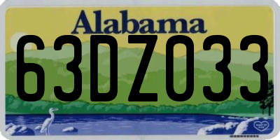AL license plate 63DZ033