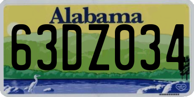 AL license plate 63DZ034