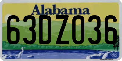 AL license plate 63DZ036