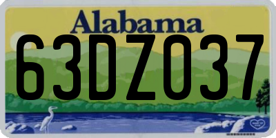 AL license plate 63DZ037