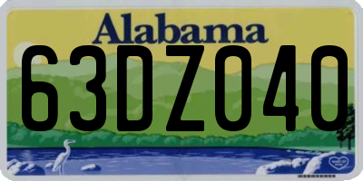 AL license plate 63DZ040