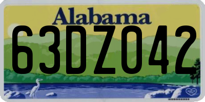 AL license plate 63DZ042