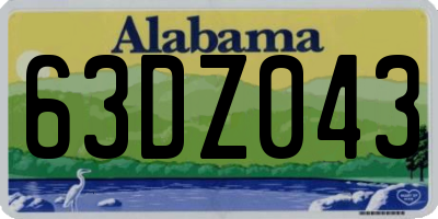 AL license plate 63DZ043