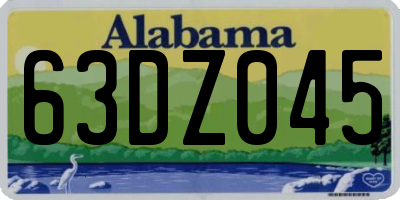 AL license plate 63DZ045