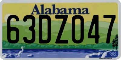 AL license plate 63DZ047