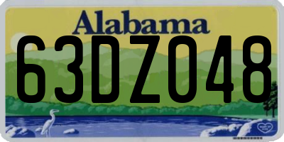 AL license plate 63DZ048