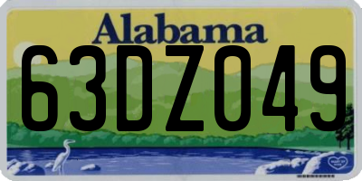 AL license plate 63DZ049