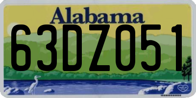 AL license plate 63DZ051