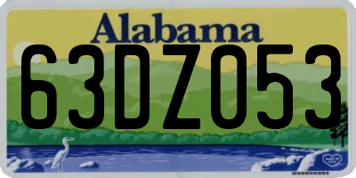 AL license plate 63DZ053