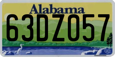 AL license plate 63DZ057