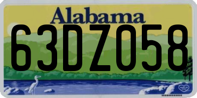 AL license plate 63DZ058