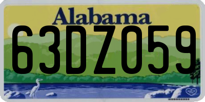 AL license plate 63DZ059
