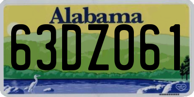 AL license plate 63DZ061