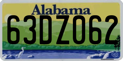 AL license plate 63DZ062