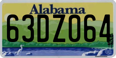AL license plate 63DZ064