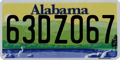 AL license plate 63DZ067