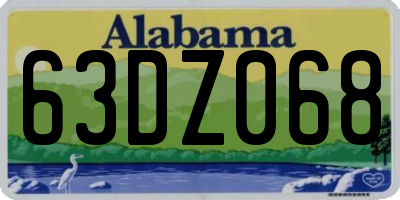 AL license plate 63DZ068