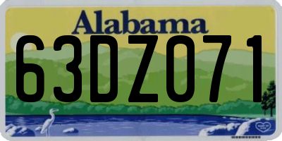 AL license plate 63DZ071