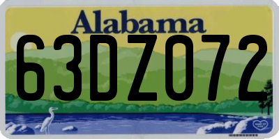 AL license plate 63DZ072