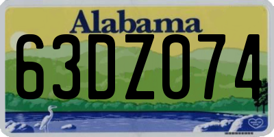 AL license plate 63DZ074
