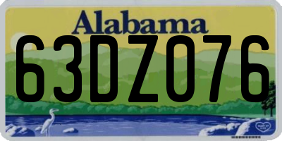 AL license plate 63DZ076