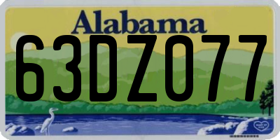 AL license plate 63DZ077