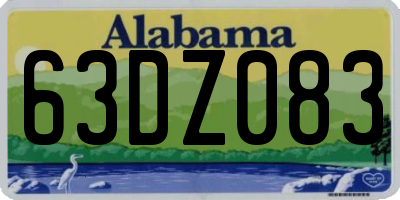 AL license plate 63DZ083