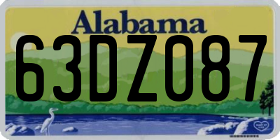 AL license plate 63DZ087