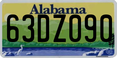AL license plate 63DZ090