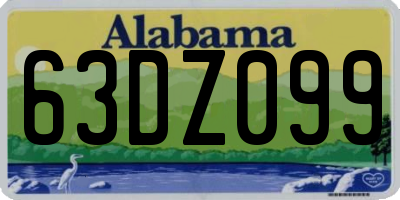 AL license plate 63DZ099