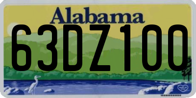 AL license plate 63DZ100