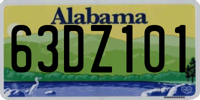 AL license plate 63DZ101