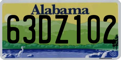 AL license plate 63DZ102