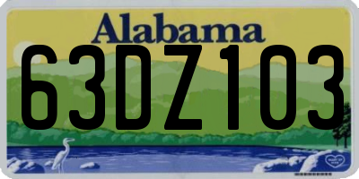 AL license plate 63DZ103