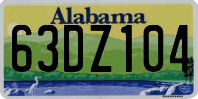 AL license plate 63DZ104