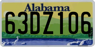 AL license plate 63DZ106