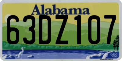 AL license plate 63DZ107