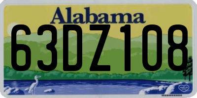 AL license plate 63DZ108