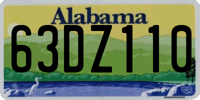 AL license plate 63DZ110