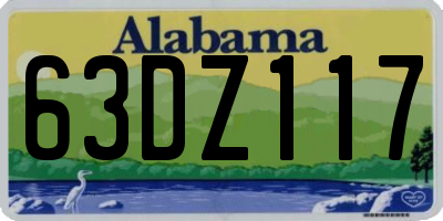 AL license plate 63DZ117
