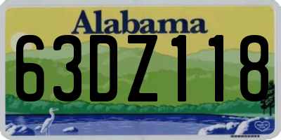 AL license plate 63DZ118