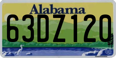 AL license plate 63DZ120