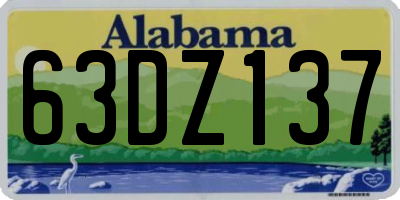 AL license plate 63DZ137