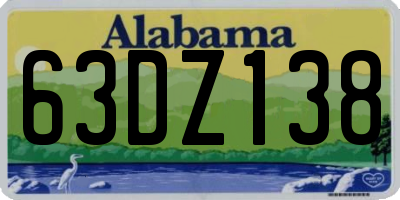 AL license plate 63DZ138