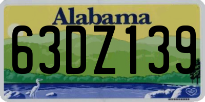 AL license plate 63DZ139